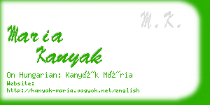 maria kanyak business card